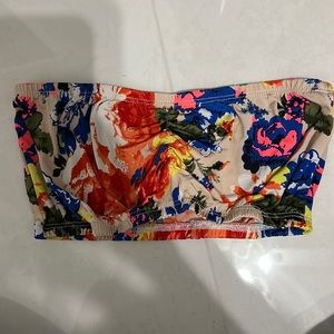 Bandeau bra floral print